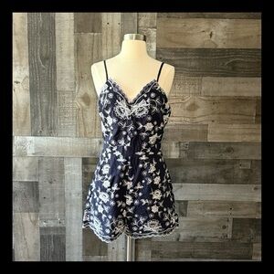 Altar’d State navy romper small boho floral coastal cowgirl festival wanderlust